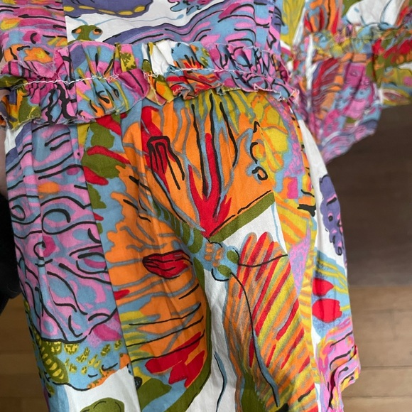 Caroline Constas Red Pink Ruffled A-line Sundress - Picture 8 of 12